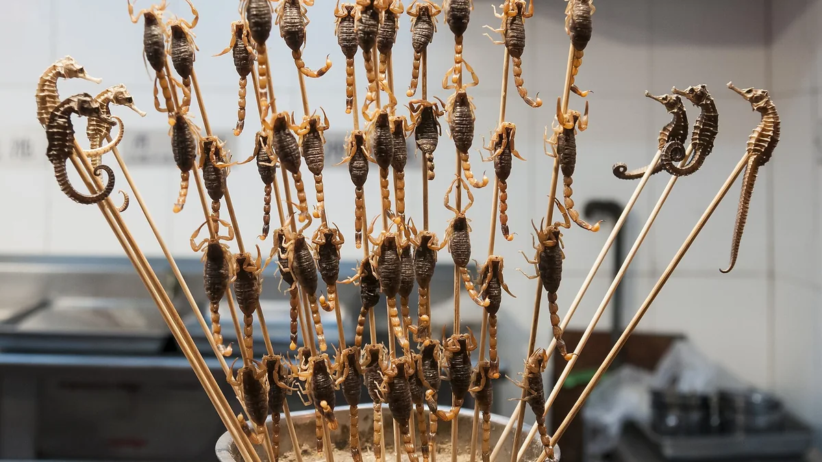 Chinese street food market